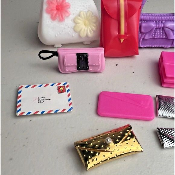 Barbie Accessory Purses Clutch Wallet Over Shoulder Bags Silver Gold Lot of 14 - Picture 7 of 7